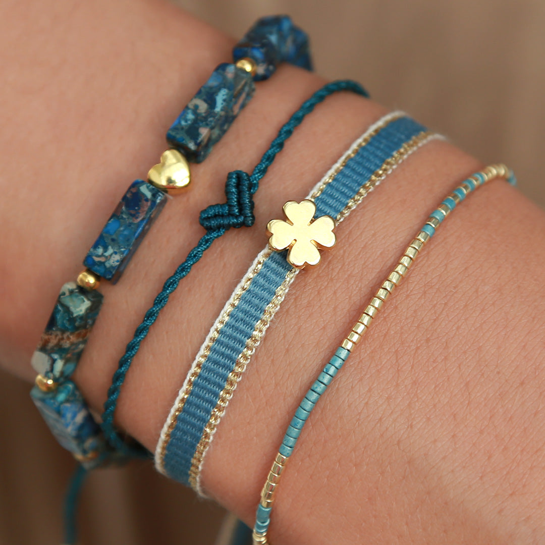 Armband mon amour blau/grün