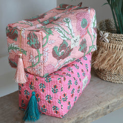 Blockprint toilettas Fez summer pink M