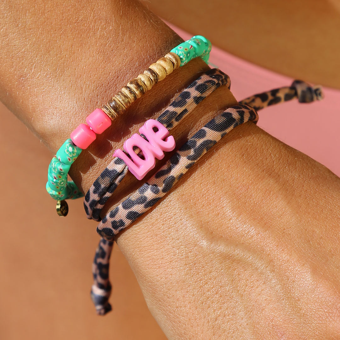 Ankle bracelet leopard love - choose your own color!