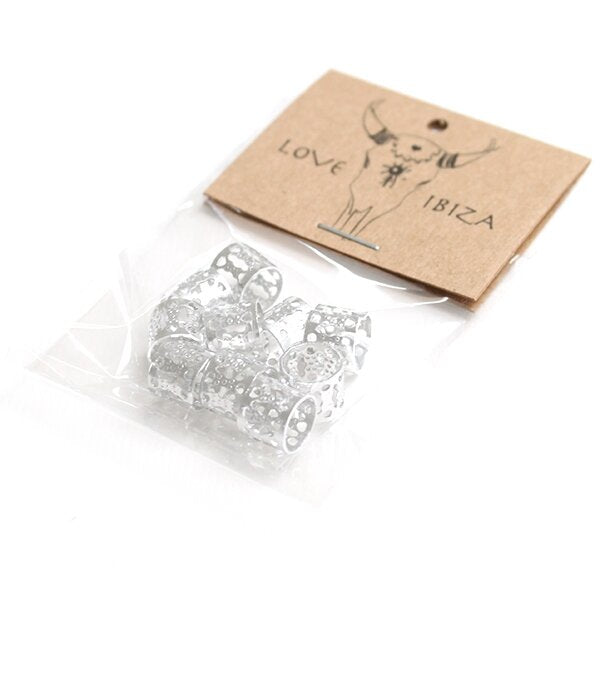 Hair jewel beads silver