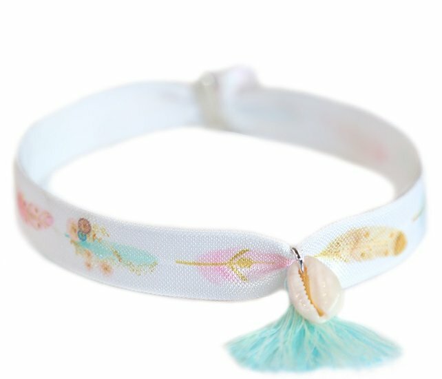 Bracelet de cheville white feather