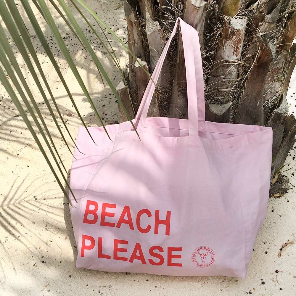 Canvas Strandtasche beach please pink