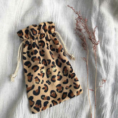 Sac cadeau leopard velours