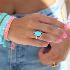 Bague versailles turquoise argent