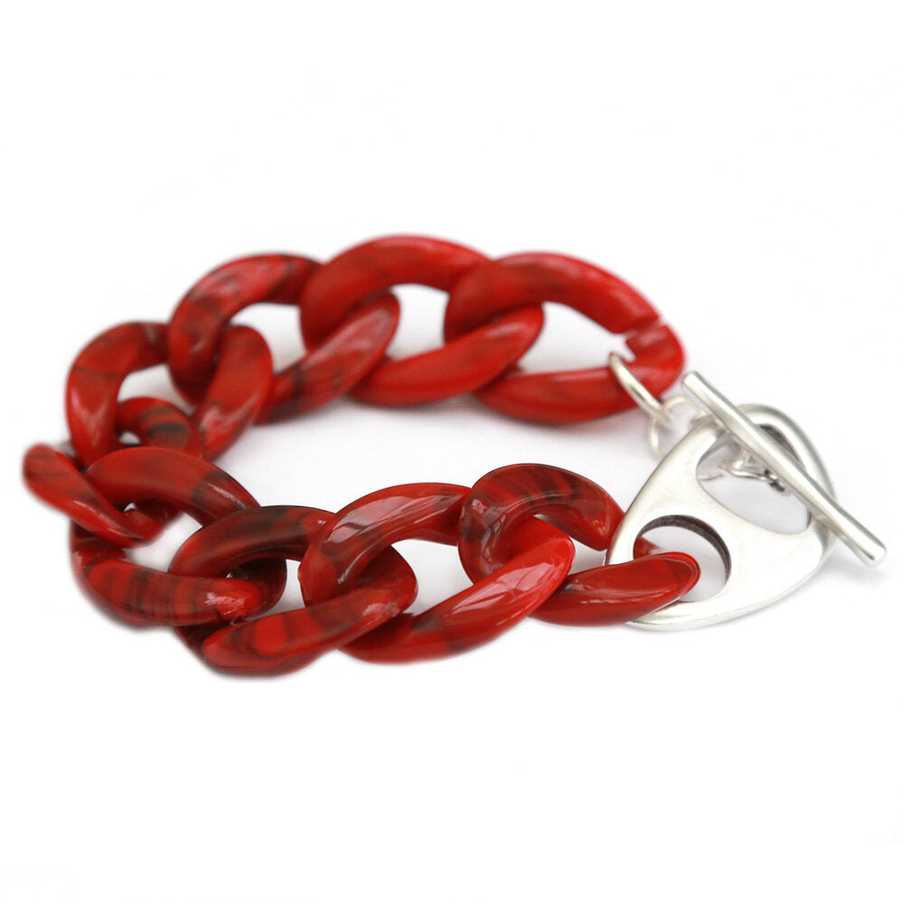 Armband chain scarlet red silver