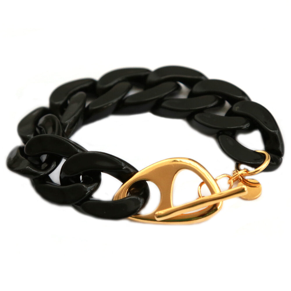 Armband chain black gold