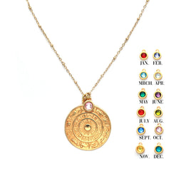 Gouden ketting zodiac birth stone