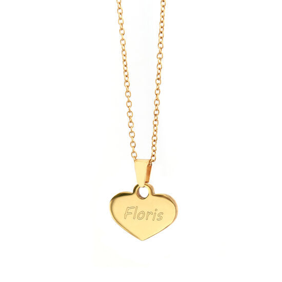 Gegraveerde ketting goud - heart name