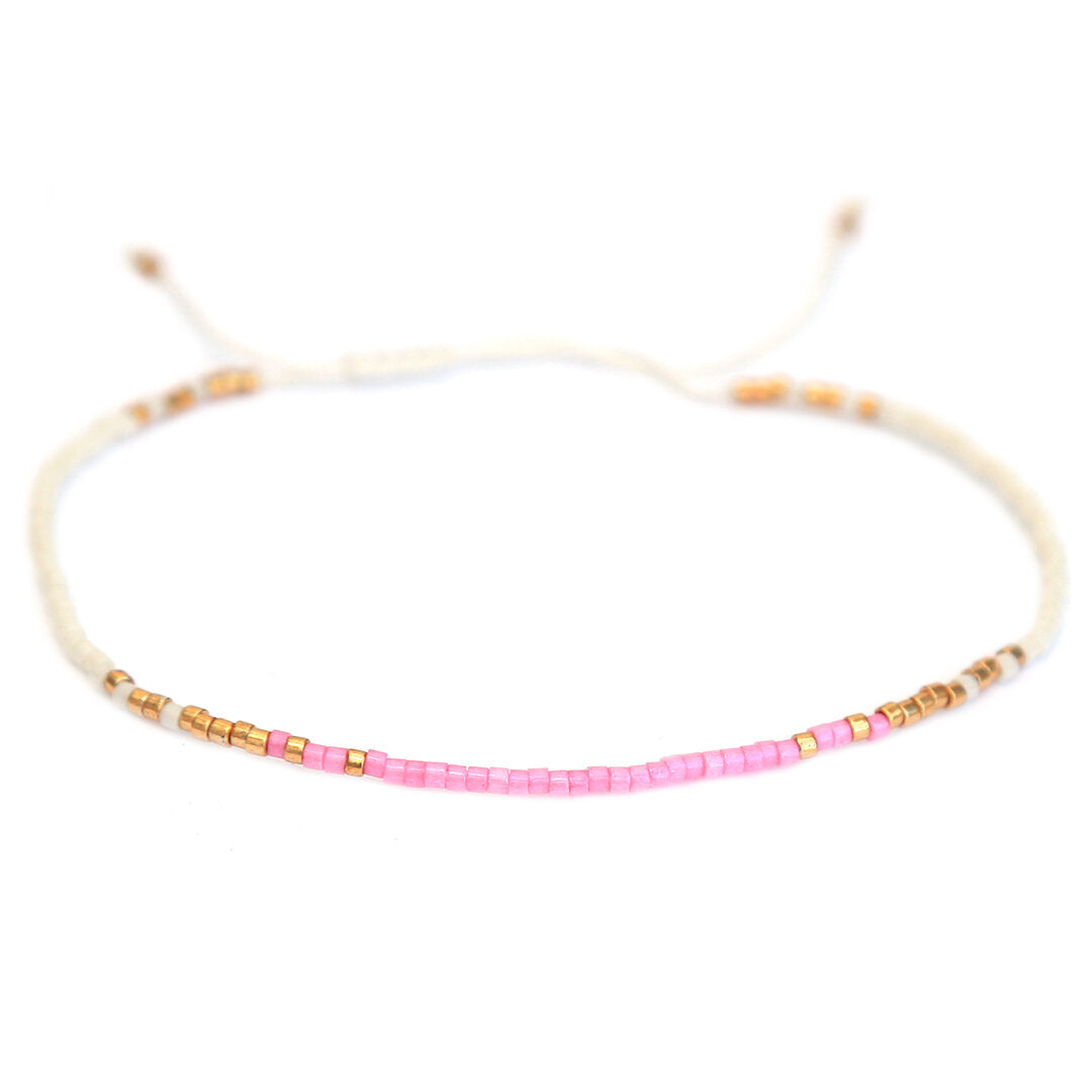 Bracelet Miyuki blanc rose