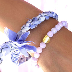 Armband lilac gemstone heart