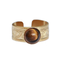 Ring gemstone tigereye gold