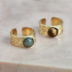 Ring gemstone tigereye gold