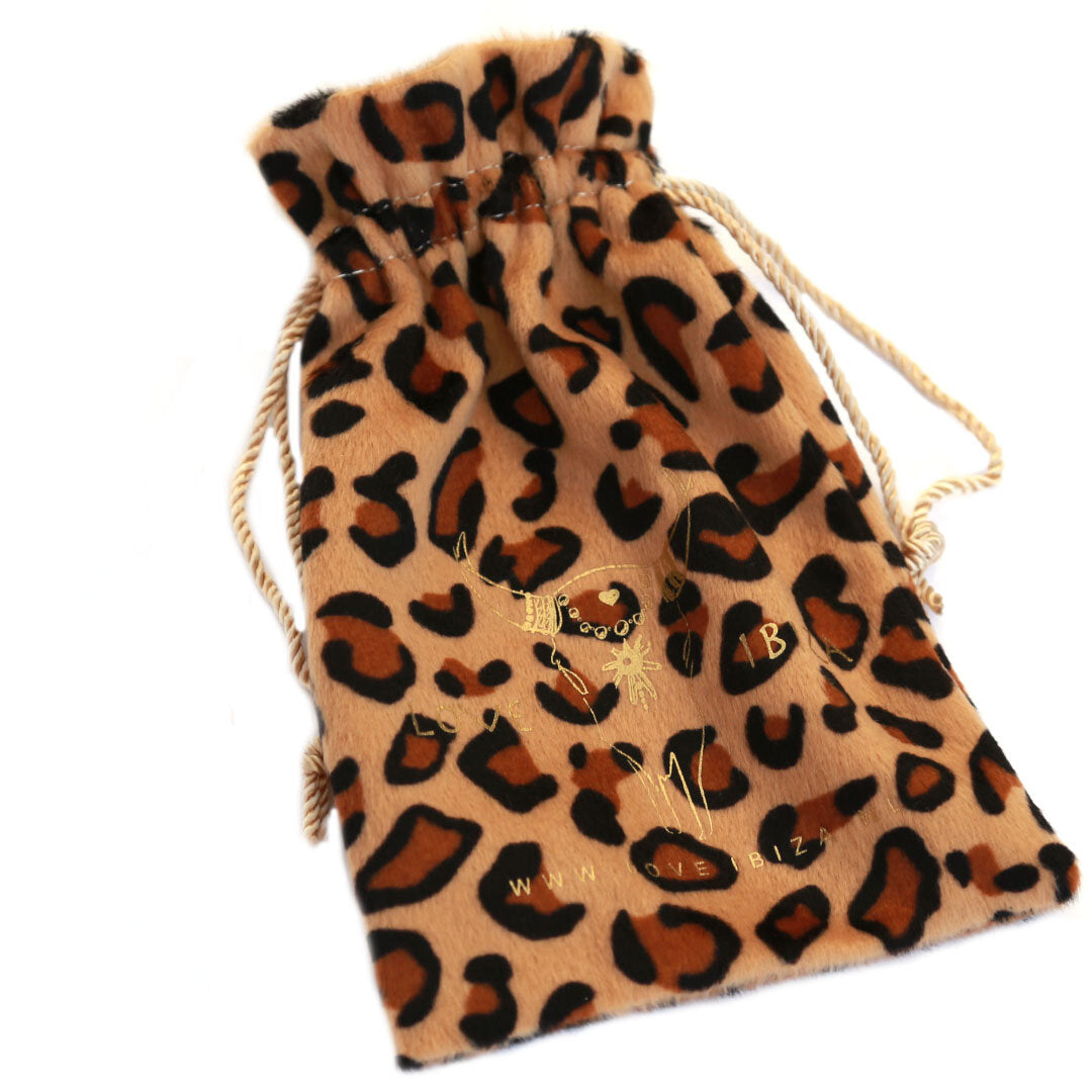 Kado zakje leopard velvet