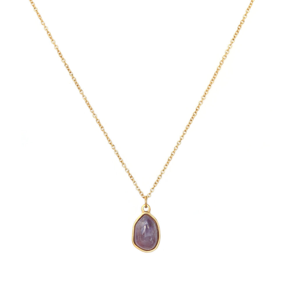 Collier en or gemstone amethyst