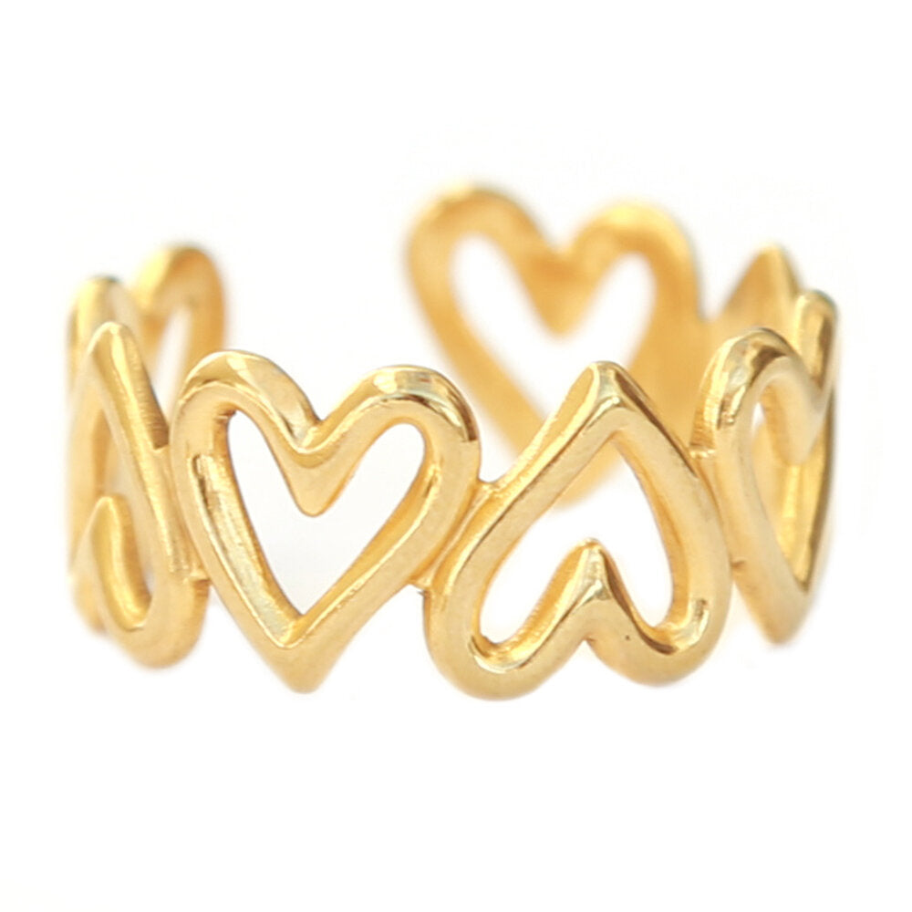 Bague en or heartbeat