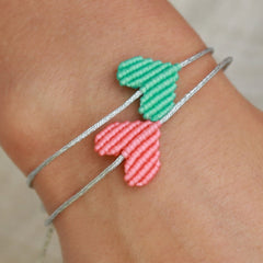 Bracelet turquoise heart silver