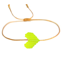 Armband neon yellow heart