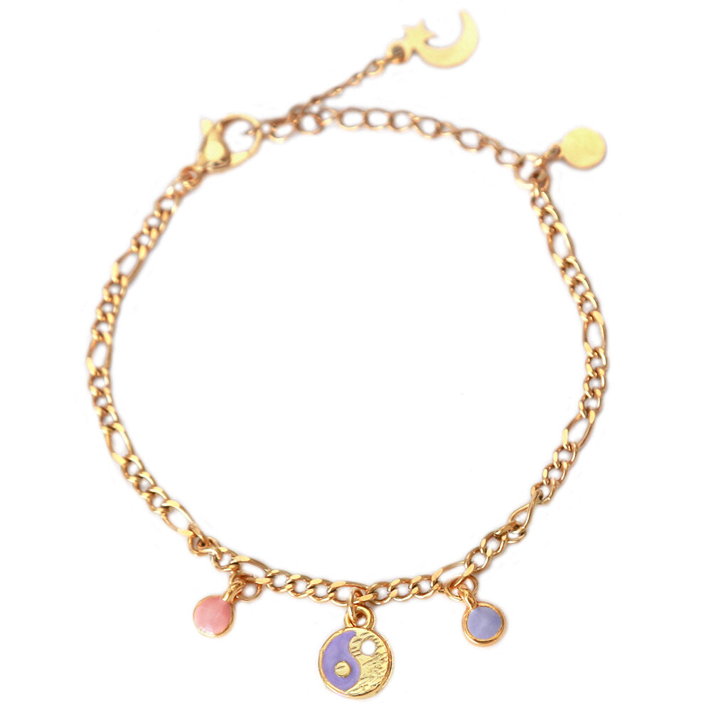 Gold bracelet yinyang lila