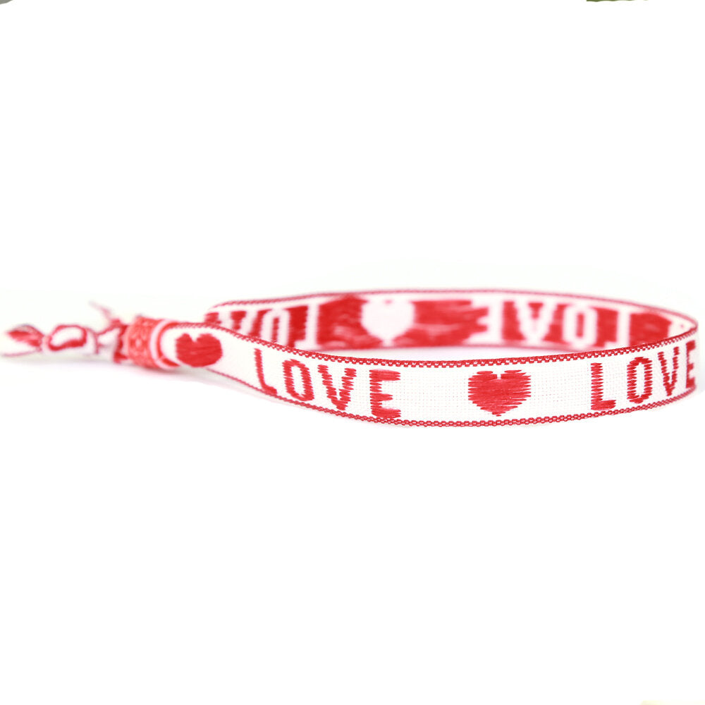 Woven bracelet  white love