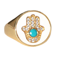 Ring hamsa weiß