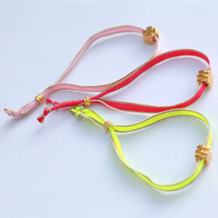 Armband golden clover neon yellow