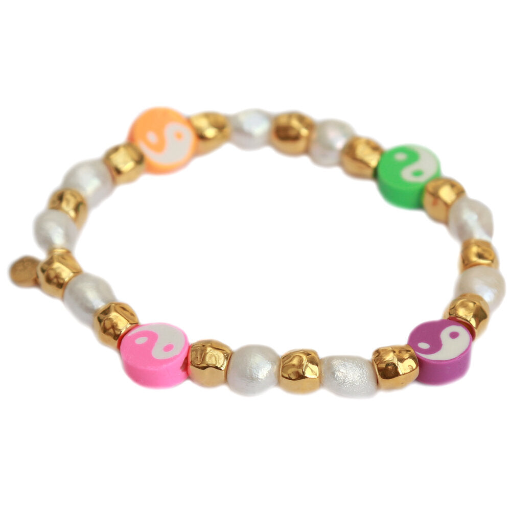 Bracelet yin yang pearl