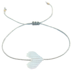 Armband white heart silver