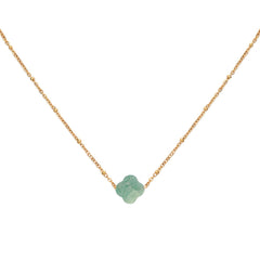 Gouden ketting clover jade