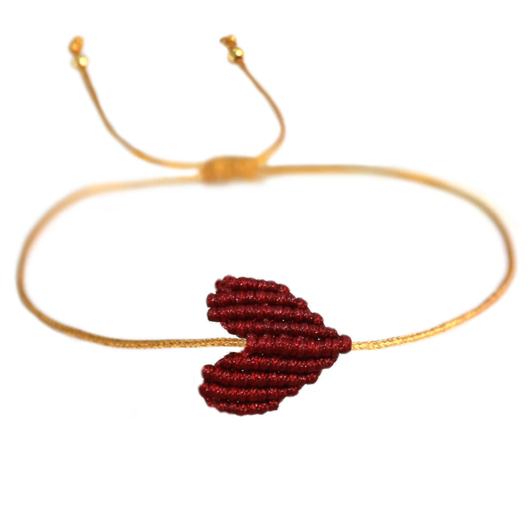 Armband burgundy heart